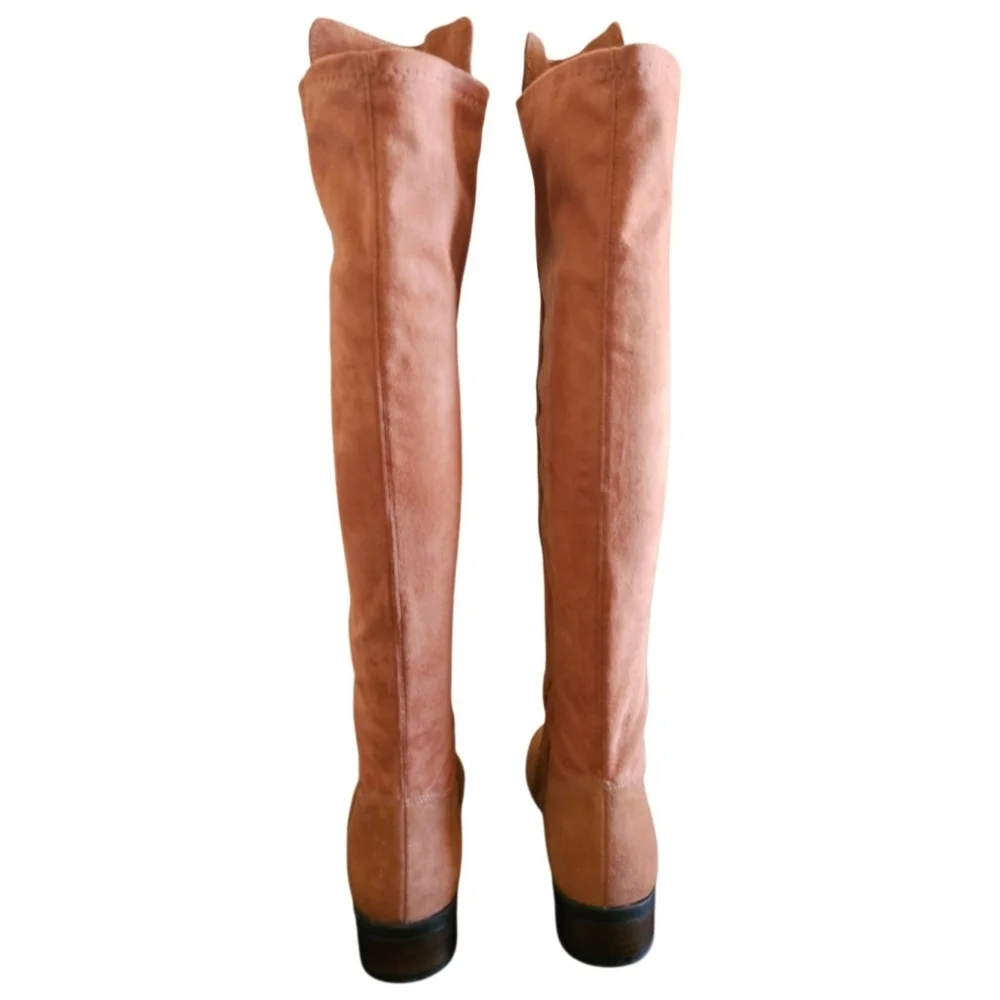 Lucky Brand Calypso Brown Suede Leather Over-the-Knee Riding Boots Size 6.5 NEW